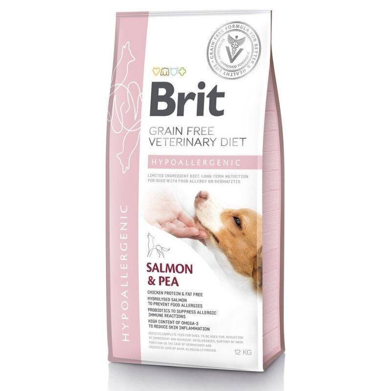 Brit GF Veterinary Diets täiskasvanud koertele koos lõhe ja hernestega Hypoallergenic, 12 kg цена и информация | Kuivtoit koertele | kaup24.ee
