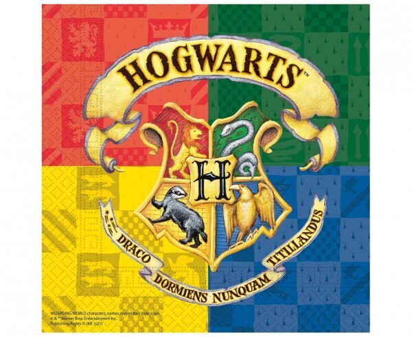 Pabersalvrätikud "Harry Potter Hogwarts Houses" 33 x 33 cm. hind ja info | Ühekordsed nõud | kaup24.ee