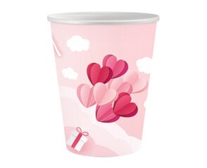 Ühekordsed pabertopsid Love Is In The Air, collection (pink), 250 ml hind ja info | Ühekordsed nõud | kaup24.ee