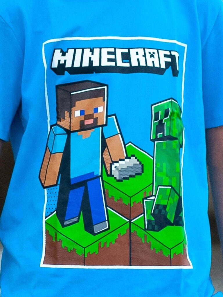 Laste T-särk Minecraft, sinine hind ja info | Poiste särgid | kaup24.ee