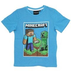 Футболка Minecraft - синий цена и информация | Рубашки для мальчиков | kaup24.ee