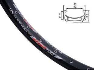 Jalgrattavelg Alexrims DM24 24"x32, must hind ja info | Jalgratta sisekummid ja rehvid | kaup24.ee