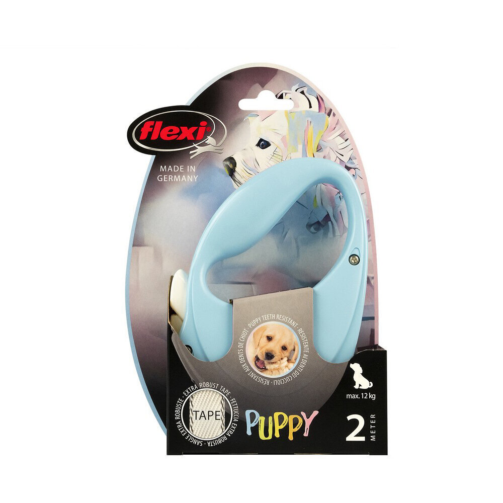 Flexi automaatne rihm Puppy S, sinine, 2 m цена и информация | Koerte jalutusrihmad | kaup24.ee