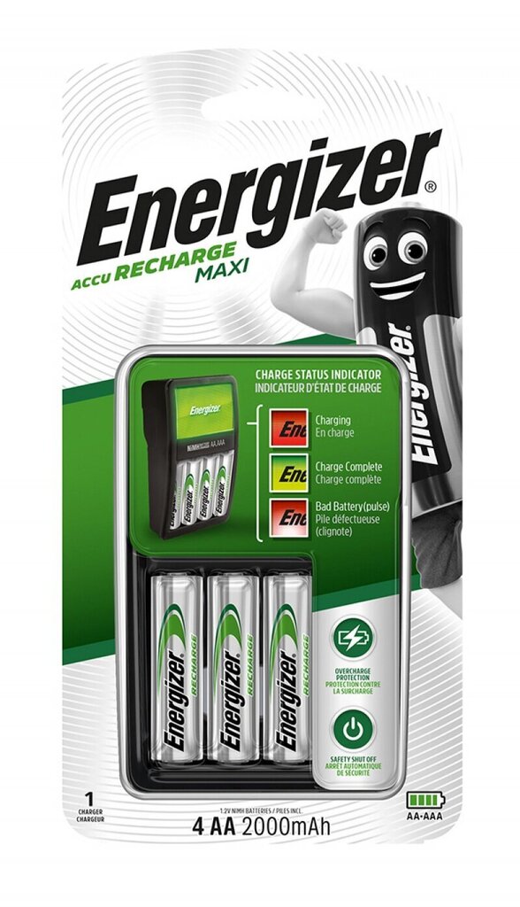 Laadija ENERGIZER MAXI AA/AAA + 4 AA 2000Mah patareid цена и информация | Akulaadijad | kaup24.ee