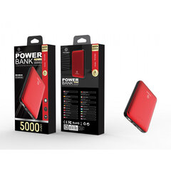 Akupank Power bank Techancy , 5000 mAh, 2A 2USB, punane hind ja info | Akupangad | kaup24.ee