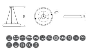 Подвесной светодиодный светильник GTV Leon цена и информация | Люстры | kaup24.ee