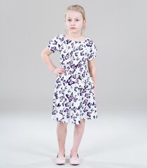 Laste kleit 235888 01, valge/lilla 235888*01-014 hind ja info | Tüdrukute kleidid | kaup24.ee