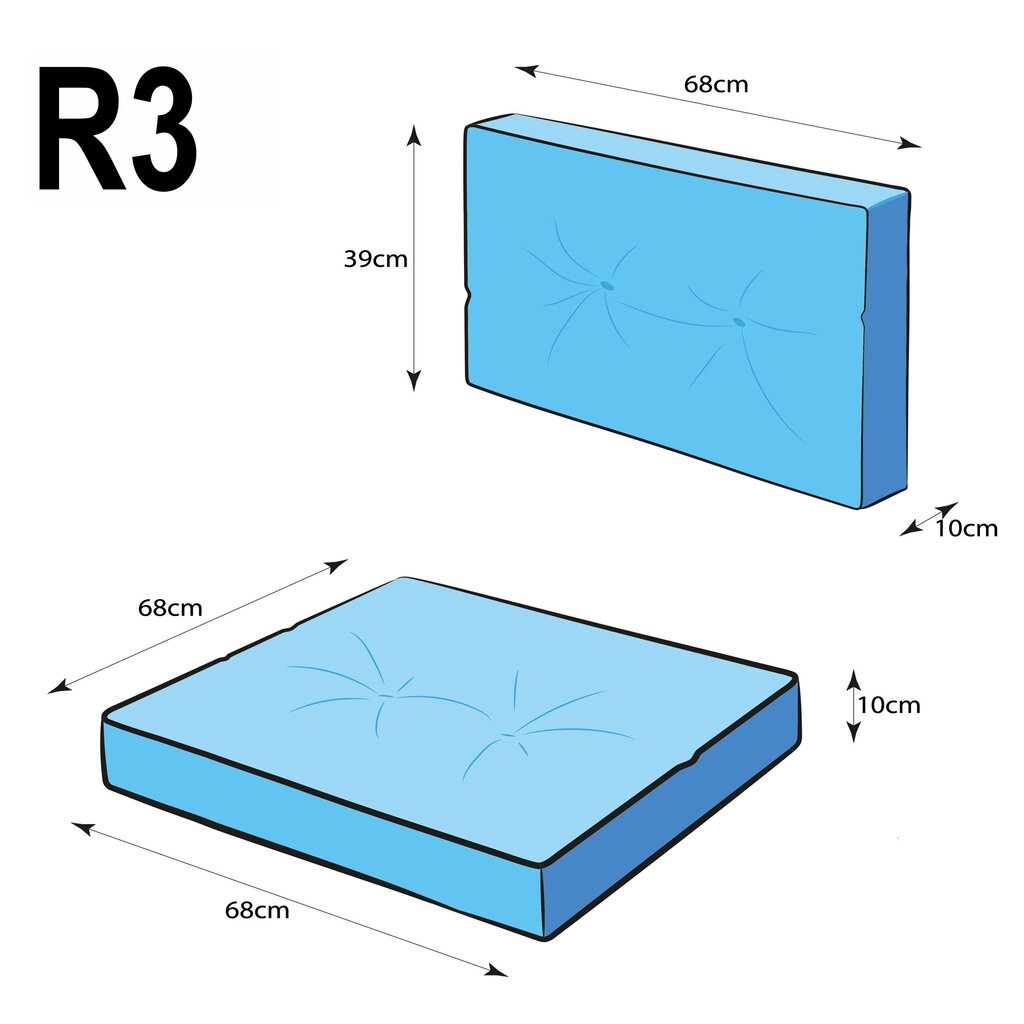 Aiatooli istmepadi Kaja R3 KAJNIE7, sinine hind ja info | Toolipadjad ja -katted | kaup24.ee
