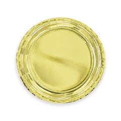 Одноразовые бумажные тарелки, цвет: золото, 18 см цена и информация | Праздничная одноразовая посуда | kaup24.ee