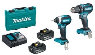 Набор аккумуляторных инструментов Makita DLX2289 LXT, 18В, с аккумулятором и зарядным устройством цена и информация | Шуруповерты, дрели | kaup24.ee