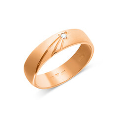 Kullast abielusõrmus teemandiga 585, 5 mm, ZLGR005MMD155, suurus 15.5 цена и информация | Кольцо | kaup24.ee