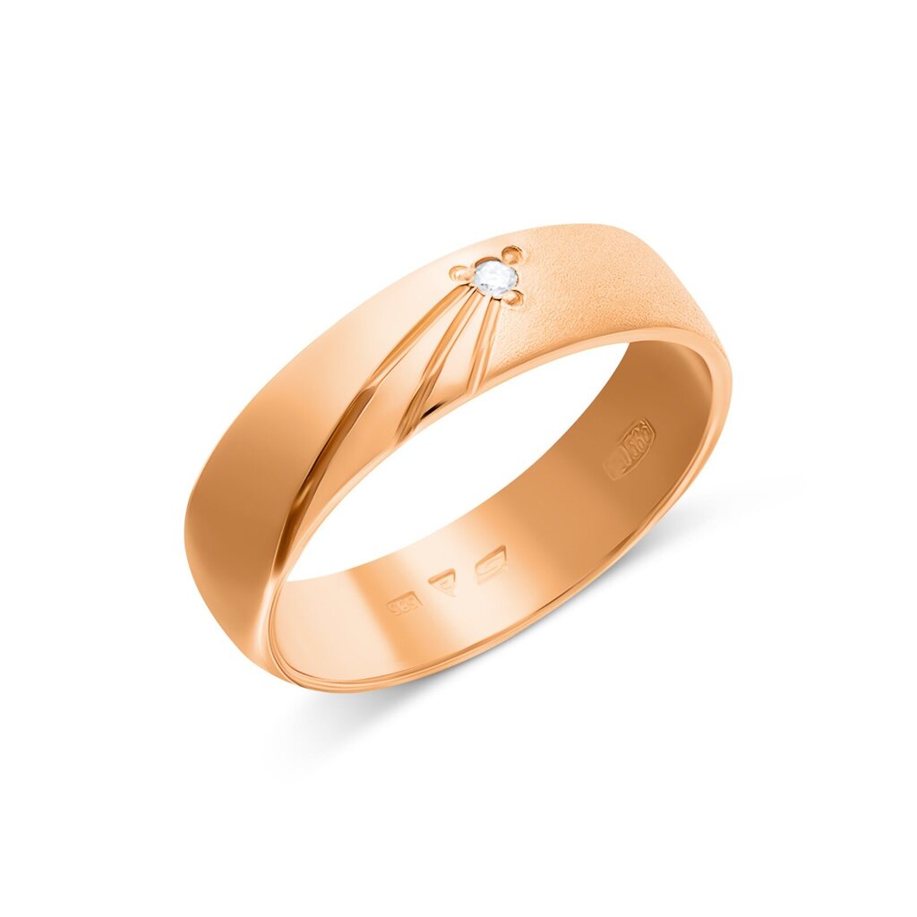 Kullast abielusõrmus teemandiga 585, 5 mm, ZLGR005MMD230, suurus 23.0 цена и информация | Sõrmused | kaup24.ee