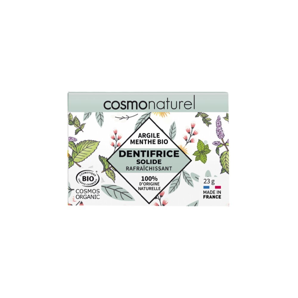 Cosmo Naturel 100% looduslik plastikuvaba tahke värskendav hambapasta piparmündiga, 27 g hind ja info | Suuhügieen | kaup24.ee