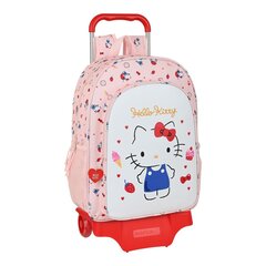 Ratastega koolikott Hello Kitty Happiness Girl Roosa Valge (33 x 42 x 14 cm) hind ja info | Koolikotid, sussikotid | kaup24.ee