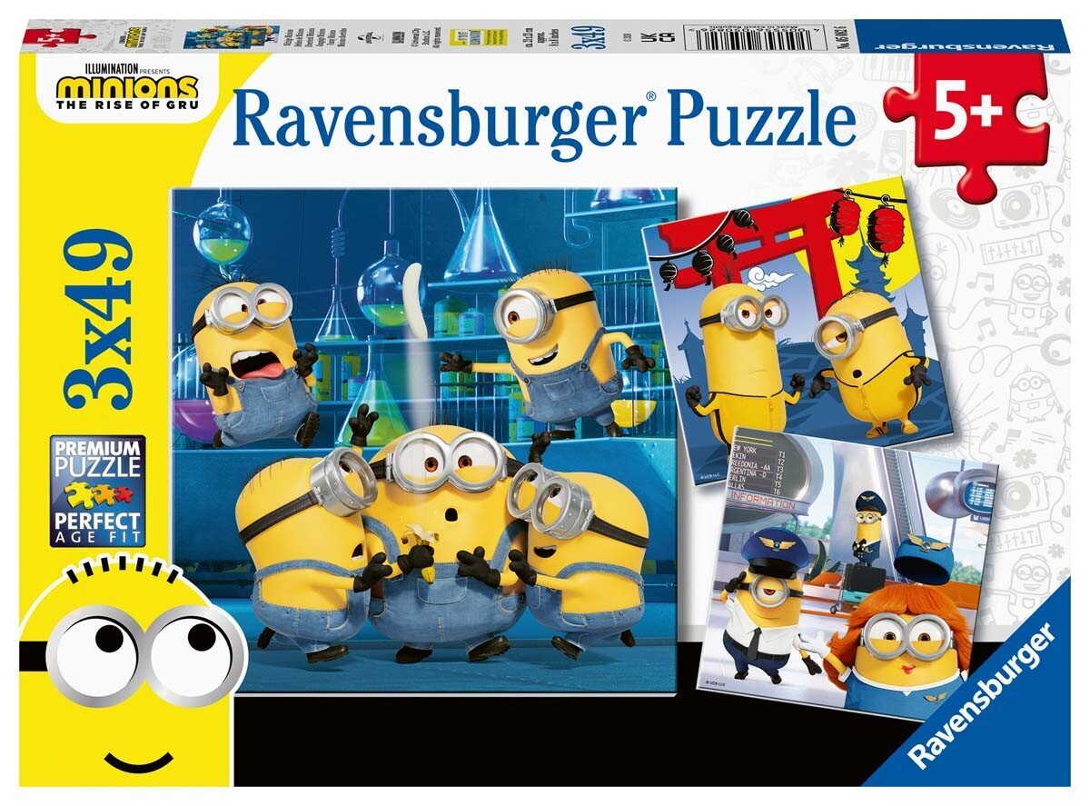 Ravensburgeri pusle Naljakad Minionid 3x49p 5082 hind ja info | Pusled | kaup24.ee