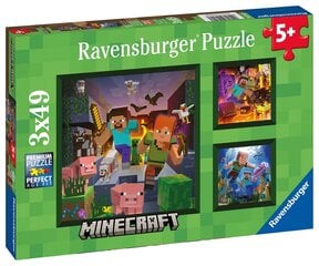Ravensburgeri pusle Minecraft Biomes 3x49pc 5621 цена и информация | Пазлы | kaup24.ee