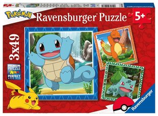Ravensburgeri pusle Pokémon 3x49p 5586 цена и информация | Пазлы | kaup24.ee