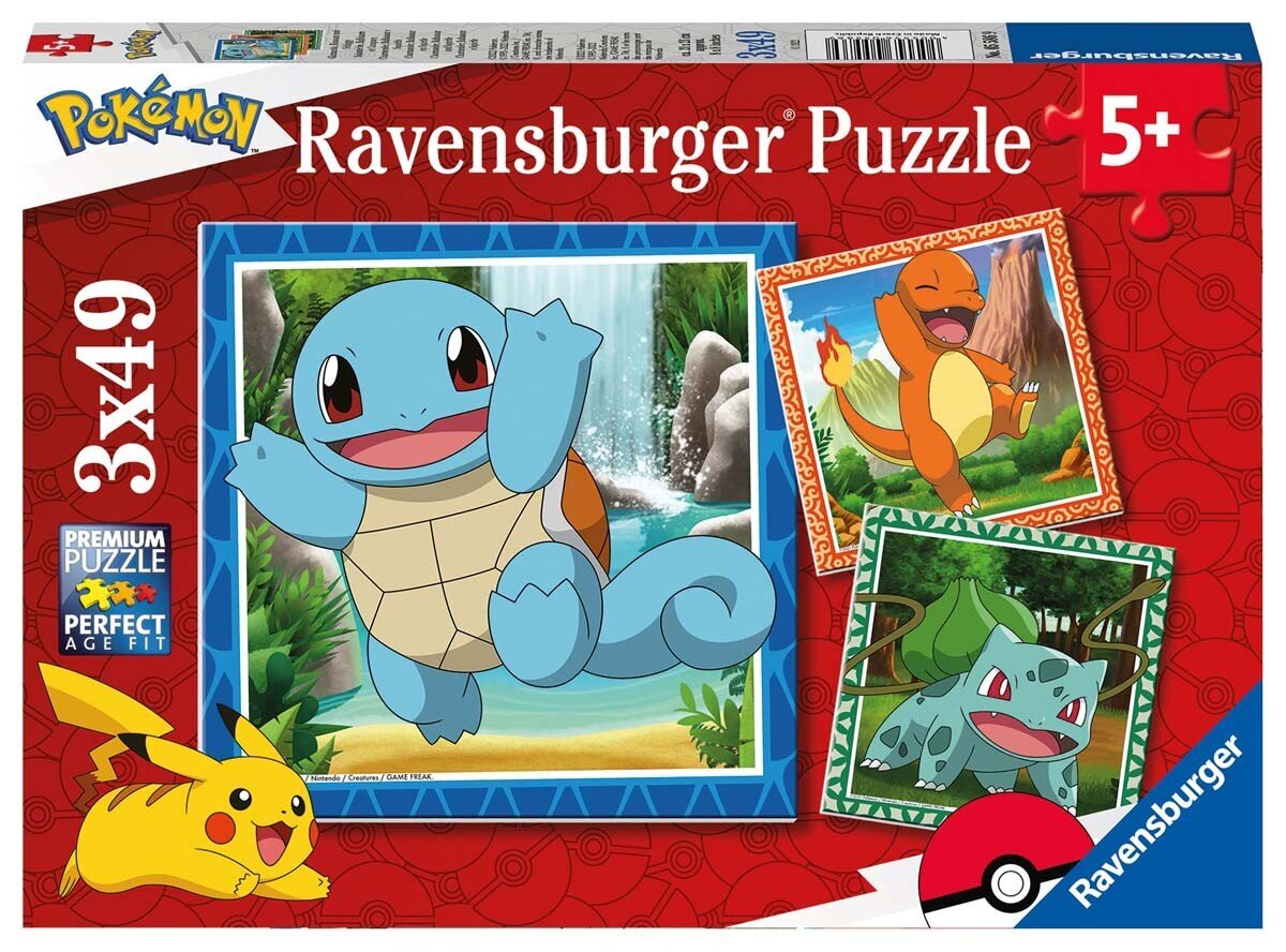 Ravensburgeri pusle Pokémon 3x49p 5586 цена и информация | Pusled | kaup24.ee