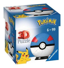 Ravensburger Pokemon Suurepärane pall - 3D Jigsaw Pulze Ball lastele, kes olid 6 -aastased - 54 tükki - pole vajalik liim цена и информация | Пазлы | kaup24.ee