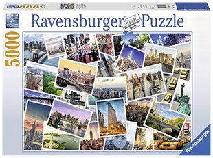 Ravensburger New York 5000 osaline pusle täiskasvanutele ja alates 12 aastastele lastele - Ameerika Ühendriigid ja kollane takso hind ja info | Pusled | kaup24.ee