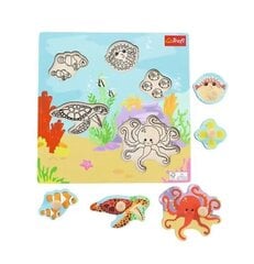 Puidust Jigsaw Puzzle Loomad vee all 5 tükki цена и информация | Развивающие игрушки | kaup24.ee