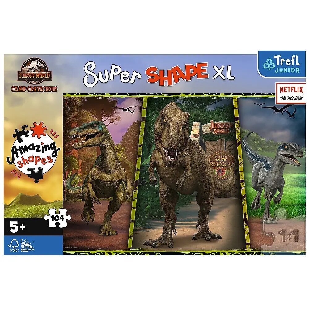 Pusle 104 osa, XL Super Shape, Dinosaurs Jurassic World hind ja info | Pusled | kaup24.ee