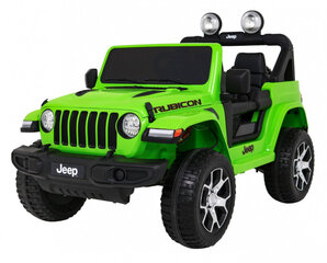 Двухместный электромобиль Jeep Wrangler Rubicon, зеленый цена и информация | Электромобили для детей | kaup24.ee