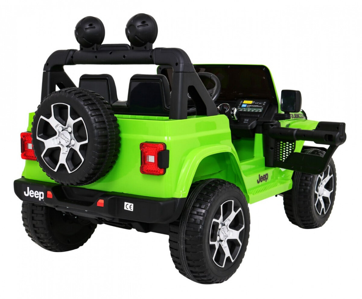 Jeep Wrangler Rubicon elektriline kahekohaline, roheline цена и информация | Laste elektriautod | kaup24.ee