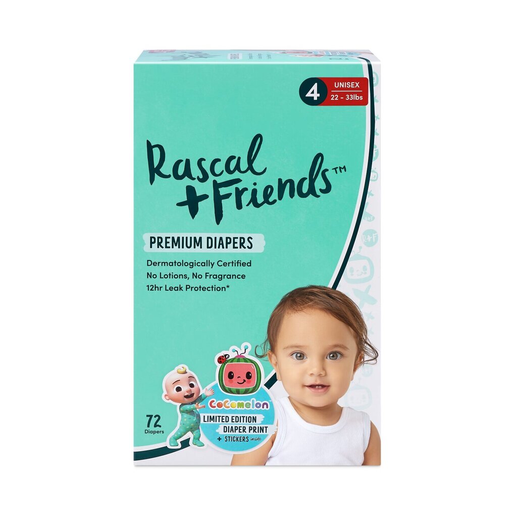 Mähkmed Rascal and Friends suurus 4, 10-15 kg, 72 tk. цена и информация | Mähkmed | kaup24.ee