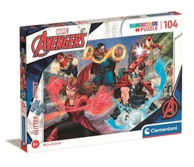 Glitter Pusle 104 elementi, Avengers hind ja info | Pusled | kaup24.ee