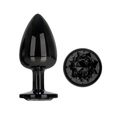 Anaaltapp Blackgem Metalic Butt Plug with Black Jewel, suurus L hind ja info | Anaallelud | kaup24.ee