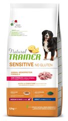 Koerte kuivtoit Natural trainer adult dog sensitive no gluten medium/maxi rabbit jänesega suurt ja keskmist tõugu koertele, 12 kg цена и информация | Сухой корм для собак | kaup24.ee