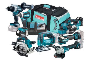 Набор аккумуляторных инструментов Makita DLX7019TX1 LXT, 18В, с аккумулятором и зарядным устройством цена и информация | Шуруповерты, дрели | kaup24.ee