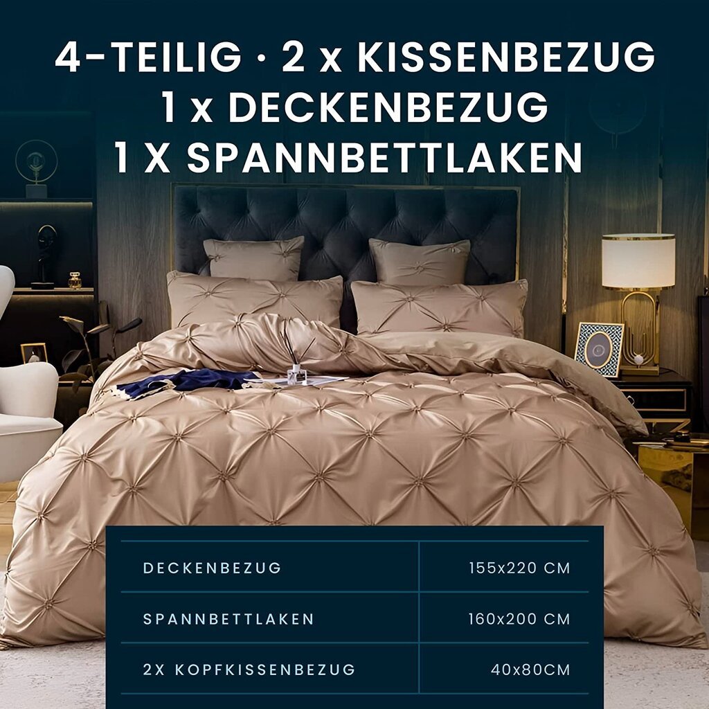 4-osaline voodipesukomplekt Pierre Mond Sleepy 155x200 cm, 1 liibuv lina, 1 tekikott, 2 padjapüüri 40x80 cm, pruun hind ja info | Voodipesukomplektid | kaup24.ee