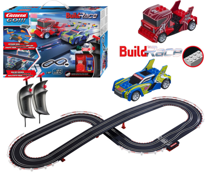 Autorada Carrera Go 20062529 Build'n Race - Racing Set, 3,6m цена и информация | Poiste mänguasjad | kaup24.ee