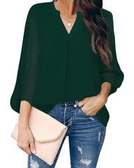 Блузка женская, темно-зеленая цена и информация | Женские блузки, рубашки | kaup24.ee