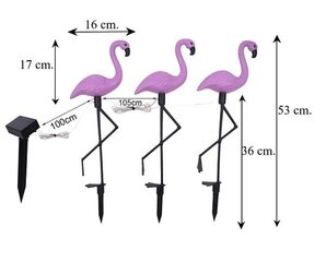 Aia LED-lamp 3 FLAMINGOT hind ja info | Aia- ja õuevalgustid | kaup24.ee