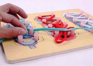 Обучающий набор для завязывания шнурков Montessori цена и информация | Развивающие игрушки | kaup24.ee