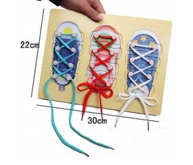 Обучающий набор для завязывания шнурков Montessori цена и информация | Развивающие игрушки и игры | kaup24.ee