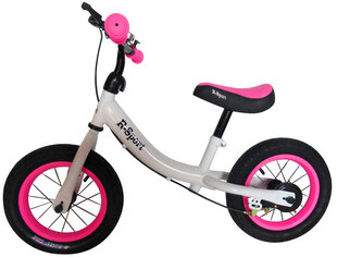 Tasakaaluratas R3, roosa/valge цена и информация | Детский трехколесный велосипед - коляска с удобной ручкой управления для родителей Riff F95941 2в1, фиолетовый | kaup24.ee