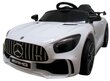 Mercedes GTR-S ühekohaline elektriauto lastele, valge цена и информация | Laste elektriautod | kaup24.ee