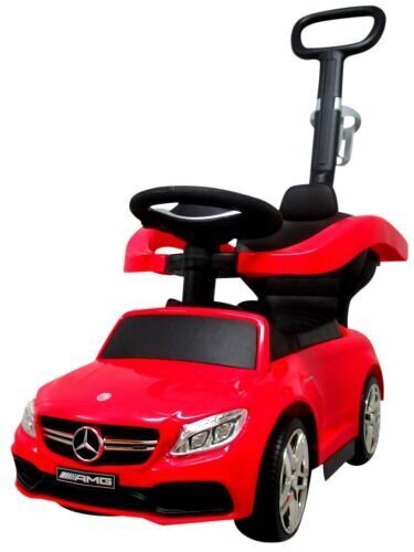 Laste tõukeauto Mercedes AMG C63 helisüsteemiga, punane hind ja info | Imikute mänguasjad | kaup24.ee