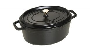 Кастрюля чугунная овальная Staub 40509-320-0, графит, 5,5 л цена и информация | Кастрюли, скороварки | kaup24.ee