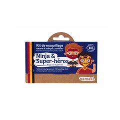 Namaki looduslikest koostisainetest hüpoallergeenne kollase, punase ja musta värviga näovärvide komplekt: ninja ja superkangelase hind ja info | Laste ja ema kosmeetika | kaup24.ee