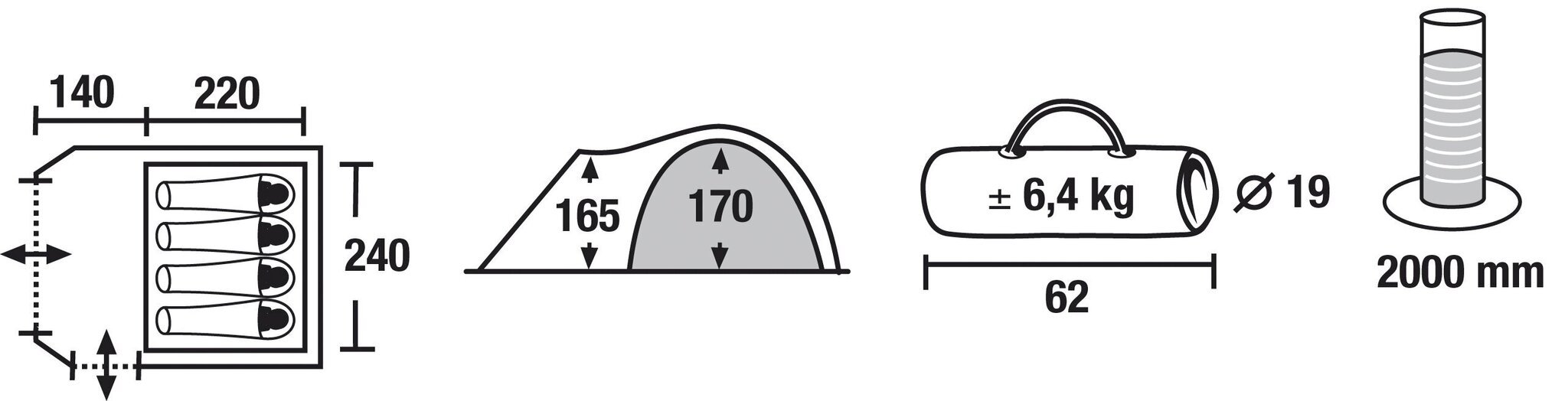 Telk High Peak Tessin 4, sinine/tumepruun цена и информация | Telgid | kaup24.ee