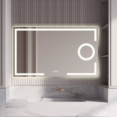 LED peegel Atlanta New 120x70cm, hõbedane цена и информация | Зеркала | kaup24.ee