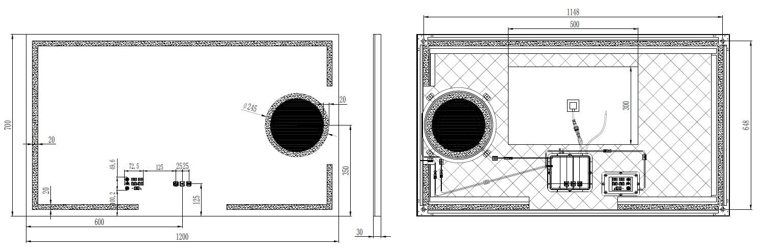 LED peegel Atlanta New 120x70cm, hõbedane цена и информация | Vannitoa peeglid | kaup24.ee