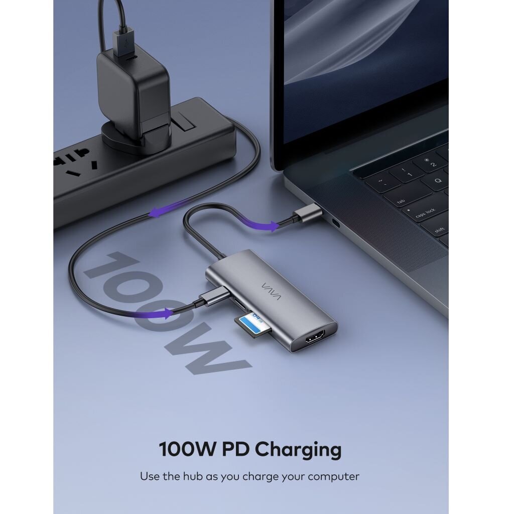 USB-C adapter 7-in-1, VAVA VA-UC017 цена и информация | USB jagajad, adapterid | kaup24.ee