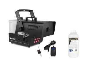 Комплект beamZ Rage 1500LED машина для дыма с таймером + beamZ FSMF1E-C жидкость для дыма 1л цена и информация | Праздничные декорации | kaup24.ee