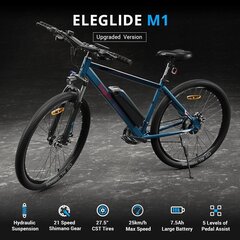 Электрический велосипед Eleglide M1, 27.5", синий цена и информация | Электровелосипеды | kaup24.ee